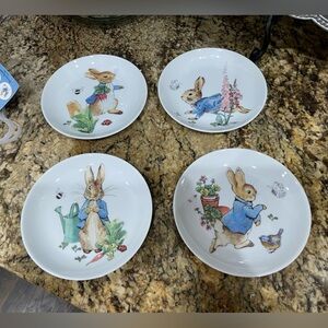 Beatrix Potter Peter Rabbit Appetizer Plate set of 4 - Brand new  6” plates
